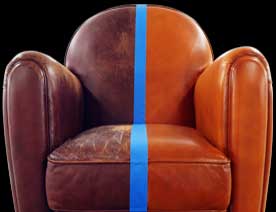 rénovation fauteuil cuir vintage