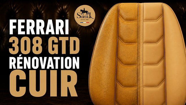 Rénovation complète sièges cuir Ferrari 308 beige