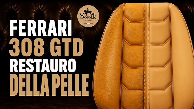 Ristrutturazione completa dei sedili in pelle della Ferrari 308 beige