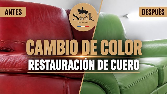 ESPECTACULAR RENOVACIÓN EN CUERO de un sofá ROJO a VERDE