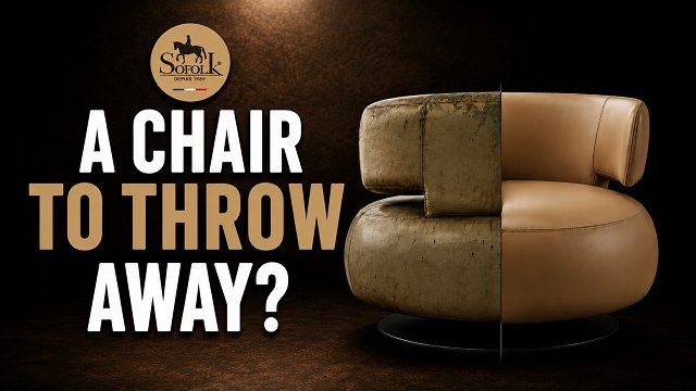Roche Bobois leather armchair restoration — Re-colouring & matt varnish