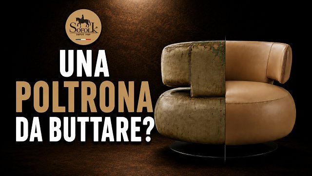 Ristrutturazione poltrona in pelle Roche Bobois — Ricolorazione e verniciatura opaca