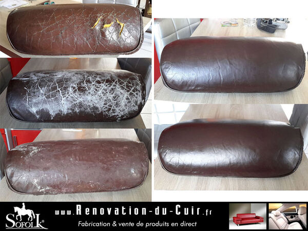 restored leather sofa