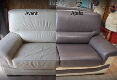 Rénovation et changement de couleur sur notre canapé et fauteuil cuir - photo 1