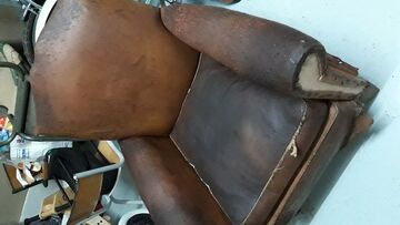 Leather repair club chair mustache leather repair