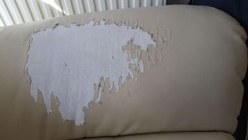Peeling reconstituted leather