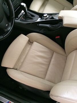 Colour change bmw dakota crembeige leather cowhide leather thickness 1.1 1.2 mm to Elfenbein Weiss - 2