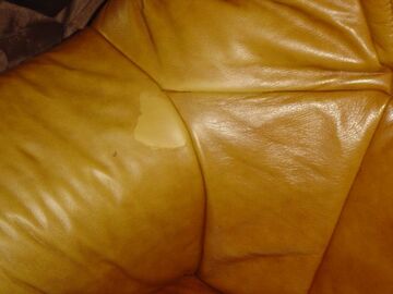 3-seater leather sofa worn and torn