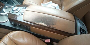 Repair of torn leather vehicle seat - 3