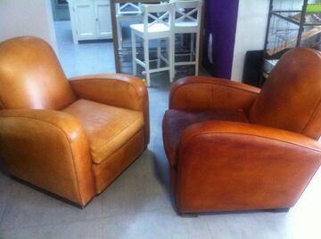 Nettoyage et teinte salon club cuir basane - 1