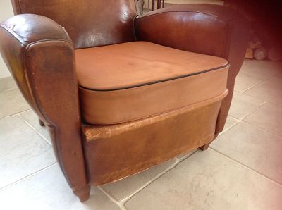 repair snags on leather club armchair