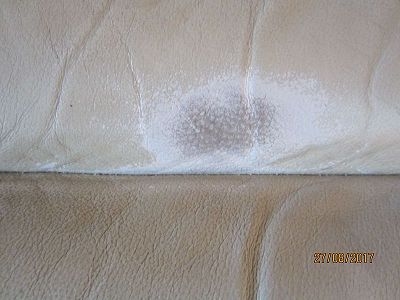 renovation of a beige sofa in imitation leather