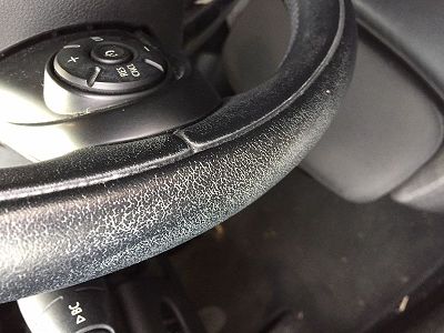 renovation of leather steering wheel for matt finish