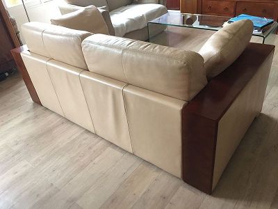 repair swann leather sofa in hugue chevalier style