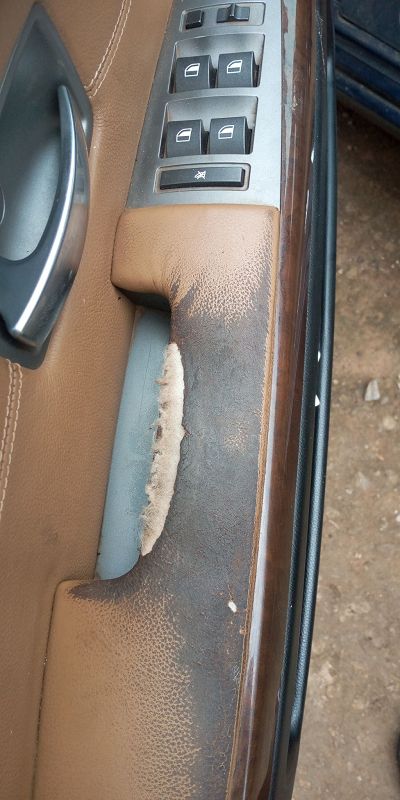 repair of torn leather vehicle seat
