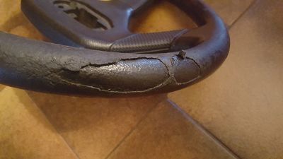 renovation of perforated leather steering wheel