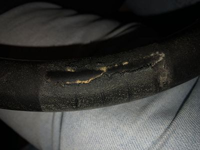 repair of a hole in the steering wheel