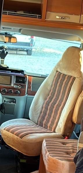 faded driver and passenger seat covers in a 2010 hobby motorhome