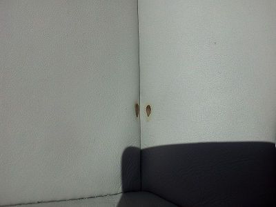 small burn on beige leather