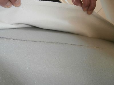 doubt one on a leather or imitation leather sofa