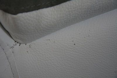 sofa with cat scratch