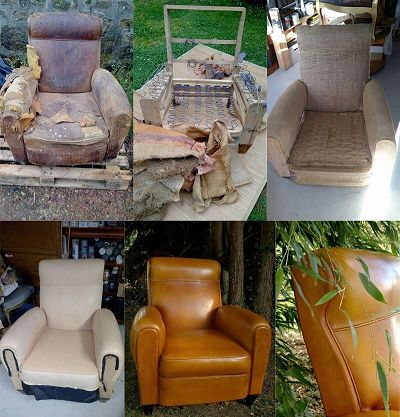 Restauration complète d'un fauteuil Club