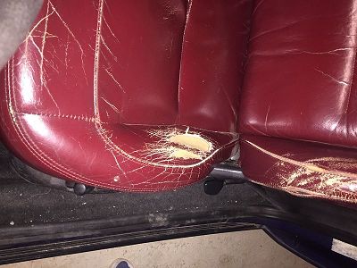 Réparer sièges cuir craquelé et déchiré Peugeot 306 Cabriolet