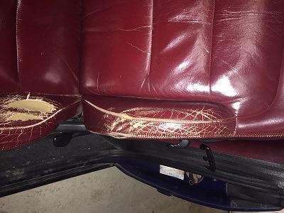 Réparer sièges cuir craquelé et déchiré Peugeot 306 Cabriolet