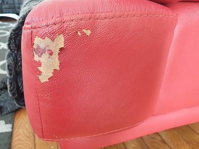 Renovation canapé cuir rouge