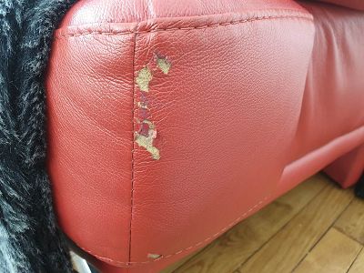 Renovation canapé cuir rouge