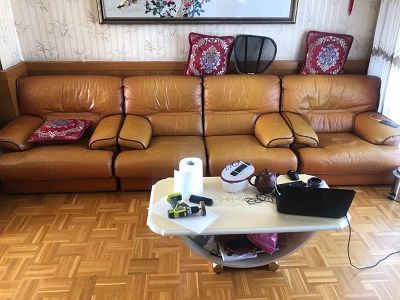 Canapé cuir 3m5 craquelé