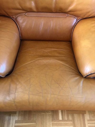 Canapé cuir 3m5 craquelé