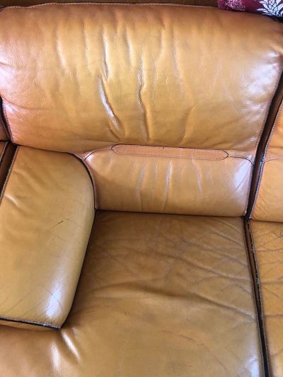 Canapé cuir 3m5 craquelé