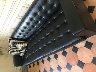 Recoloration canapé cuir noir