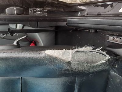 Réparation siège cuir déchiré + Volant cuir