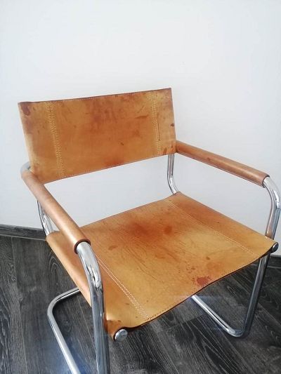 Restauration cuir - dossier de chaise