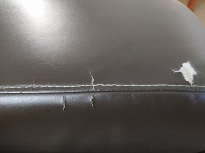 Canapé cuir déchirure