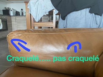 Cuir craquelé canapé