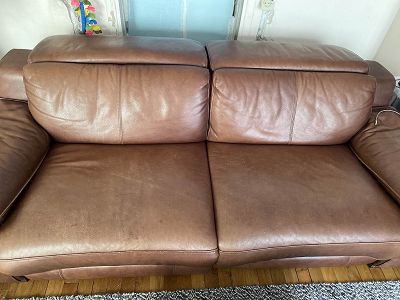 Canape cuir marron