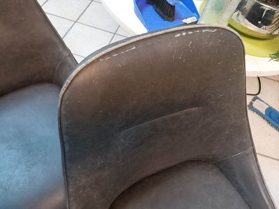 Réparation chaises gris nubuk