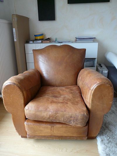 réparation et recoloration fauteuil club